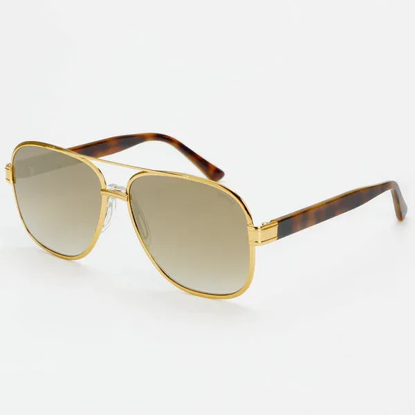 Freyrs Carter Gold Mirror Tortoise Sunglasses