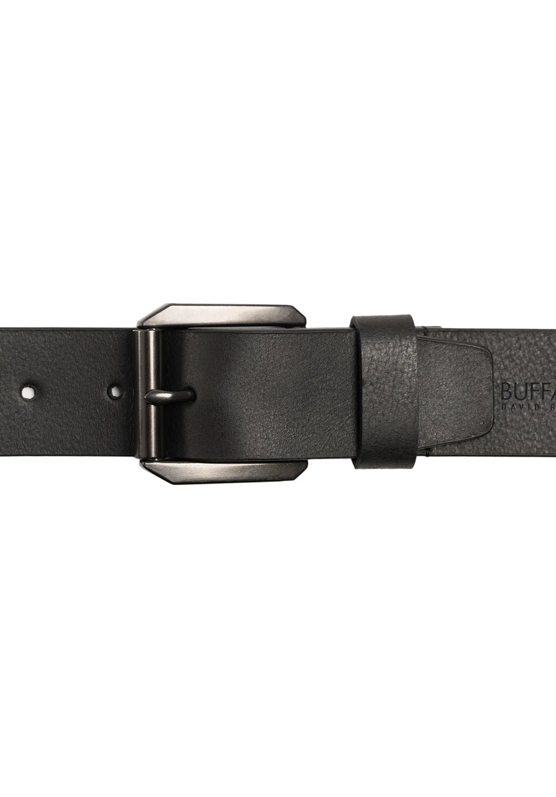 Full Grain Black Buffalo Leather Belt with Blackened Finish - BB1004C04