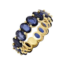 Genuine Blue Sapphire Oval Eternity Band