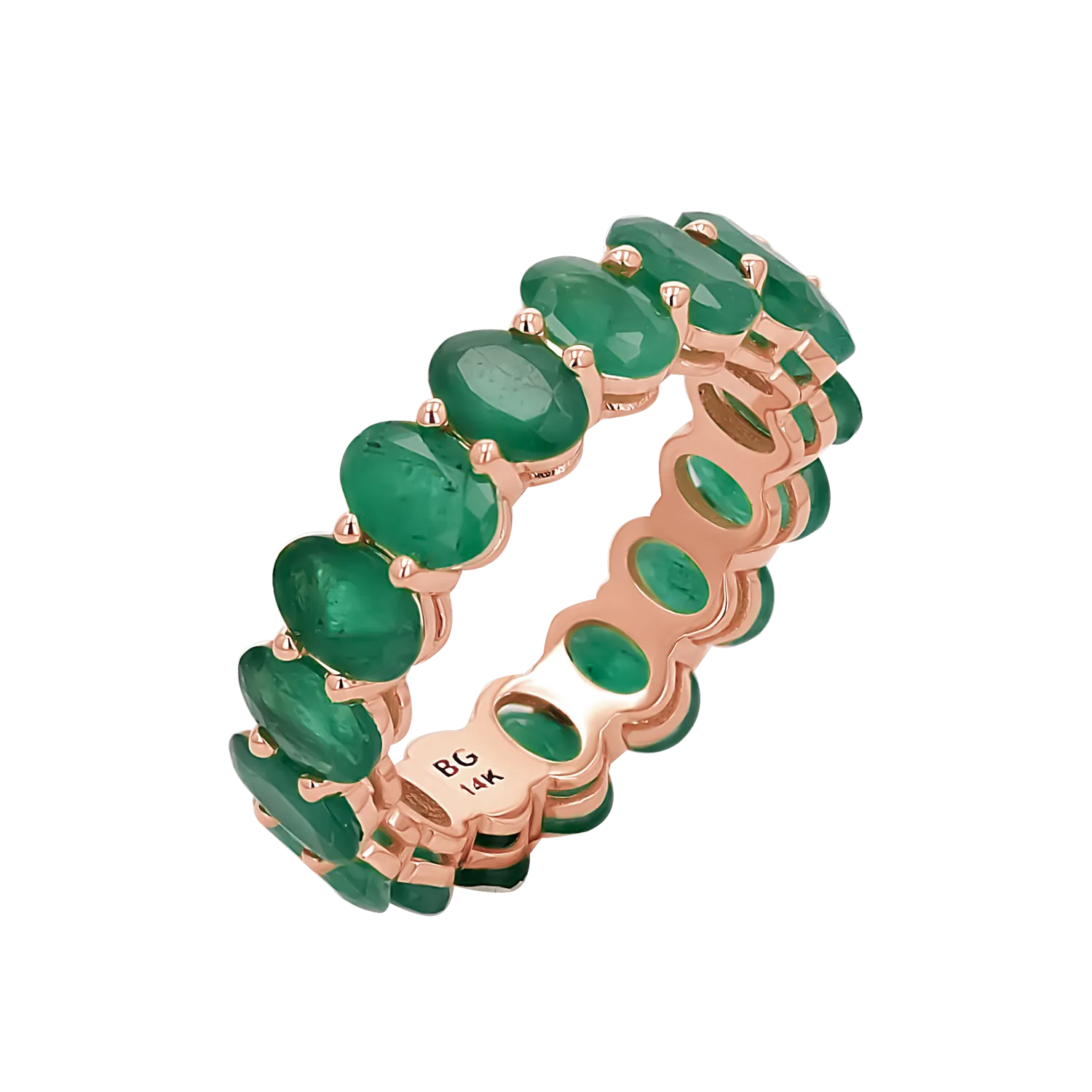 Genuine Emerald Oval Eternity Band