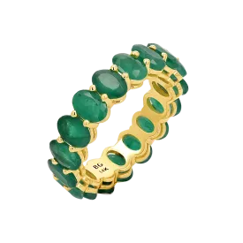 Genuine Emerald Oval Eternity Band