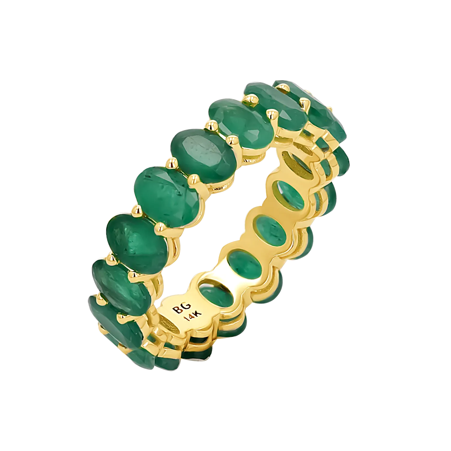 Genuine Emerald Oval Eternity Band