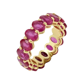 Genuine Ruby Oval Eternity Band