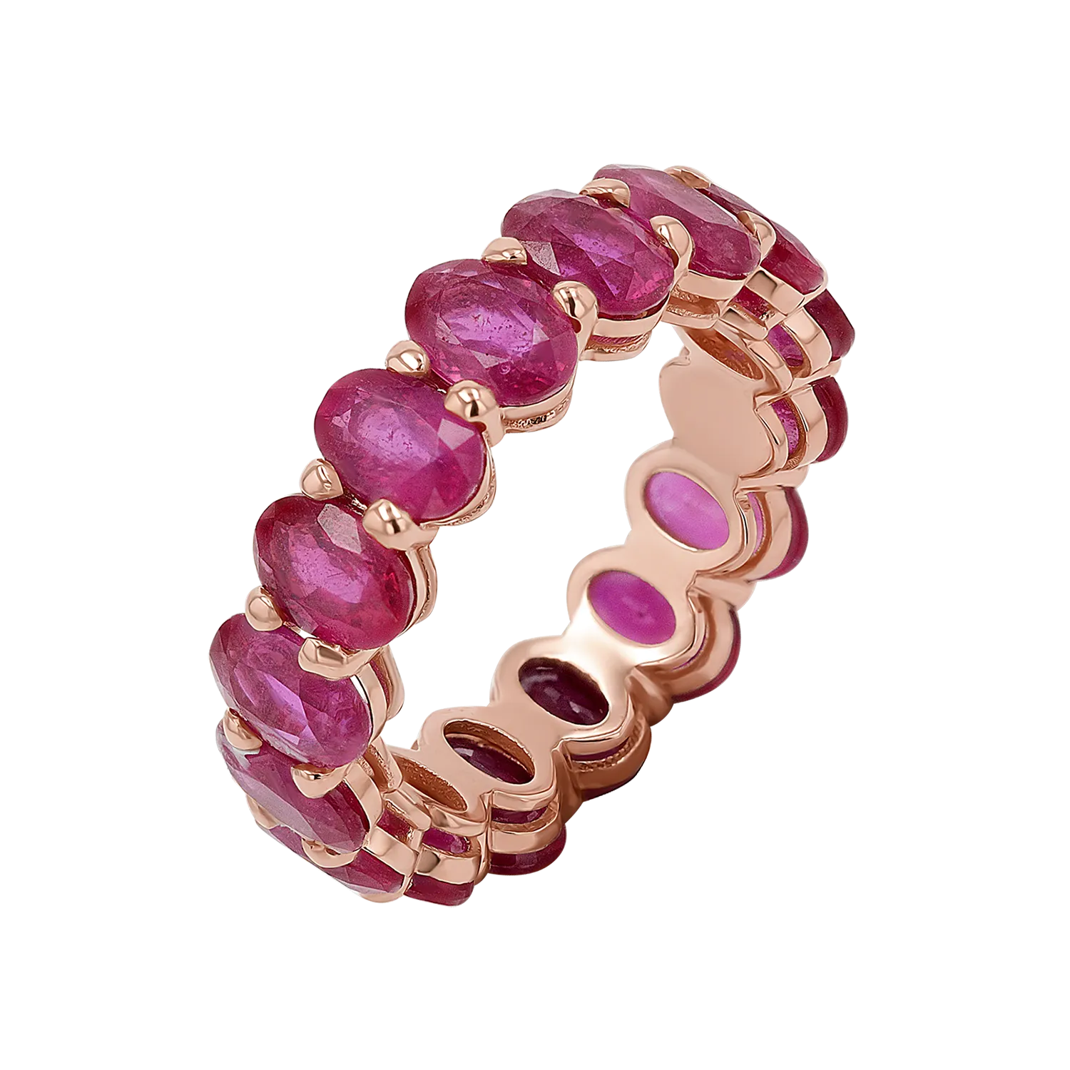 Genuine Ruby Oval Eternity Band