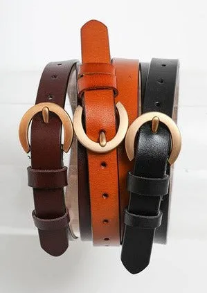 Gold Curved Buckle Belt