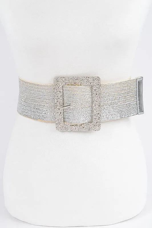 Gold or Silver Faux Straw Fashion Belt- PLUS