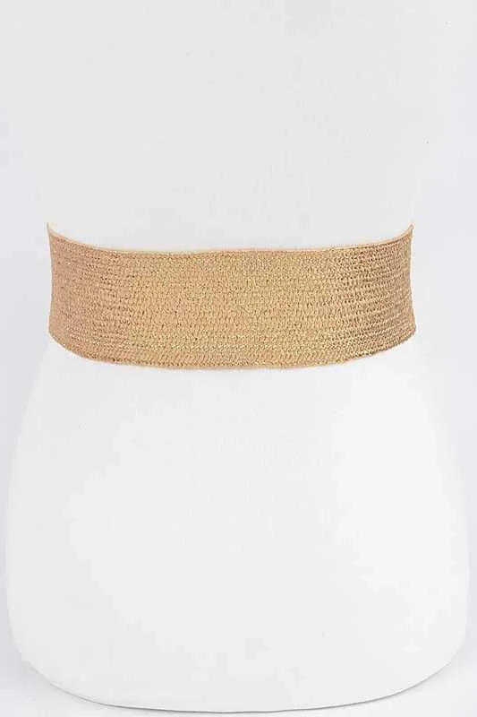 Gold or Silver Faux Straw Fashion Belt- PLUS