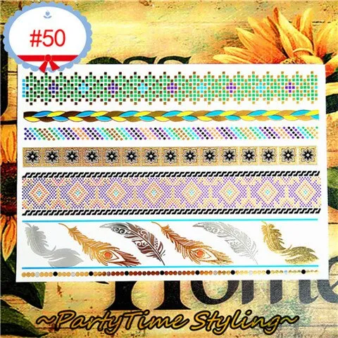 Gold Silver & Colors Boho Temporary Tattoos 24 Different Sheets You Choose Egyptian Isis Eye Of Horus And RA Ankh Arrows Necklace Aztec Bracelet Upper Arm Band Metallic Flash Tattoo