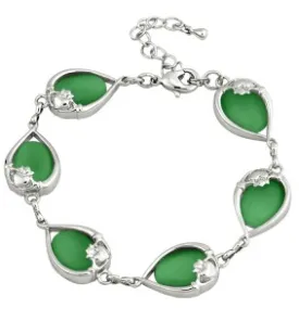 Green Cat Eye Claddagh Bracelet