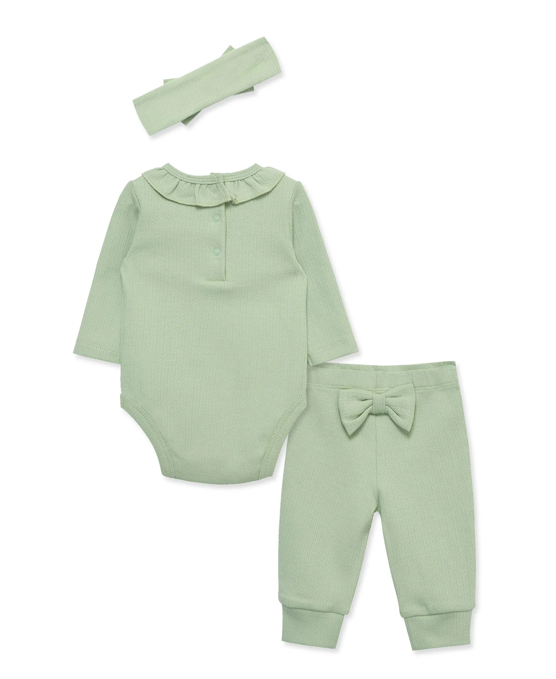 Green Pointelle Bodysuit & Pant Set