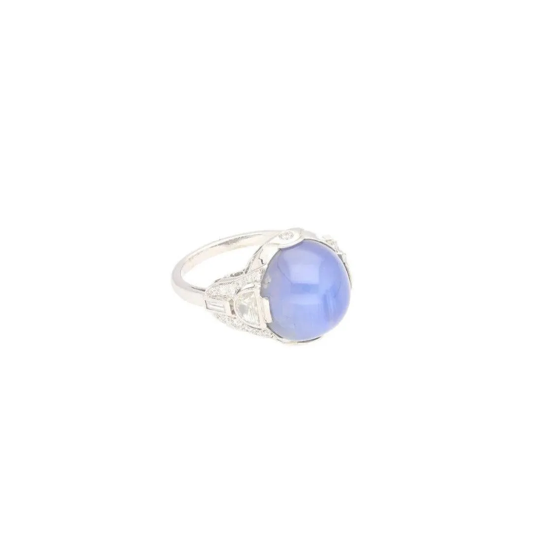 GRS Certified 18.29 Carat No Heat Sri Lanka Pastel Blue Star Sapphire Ring