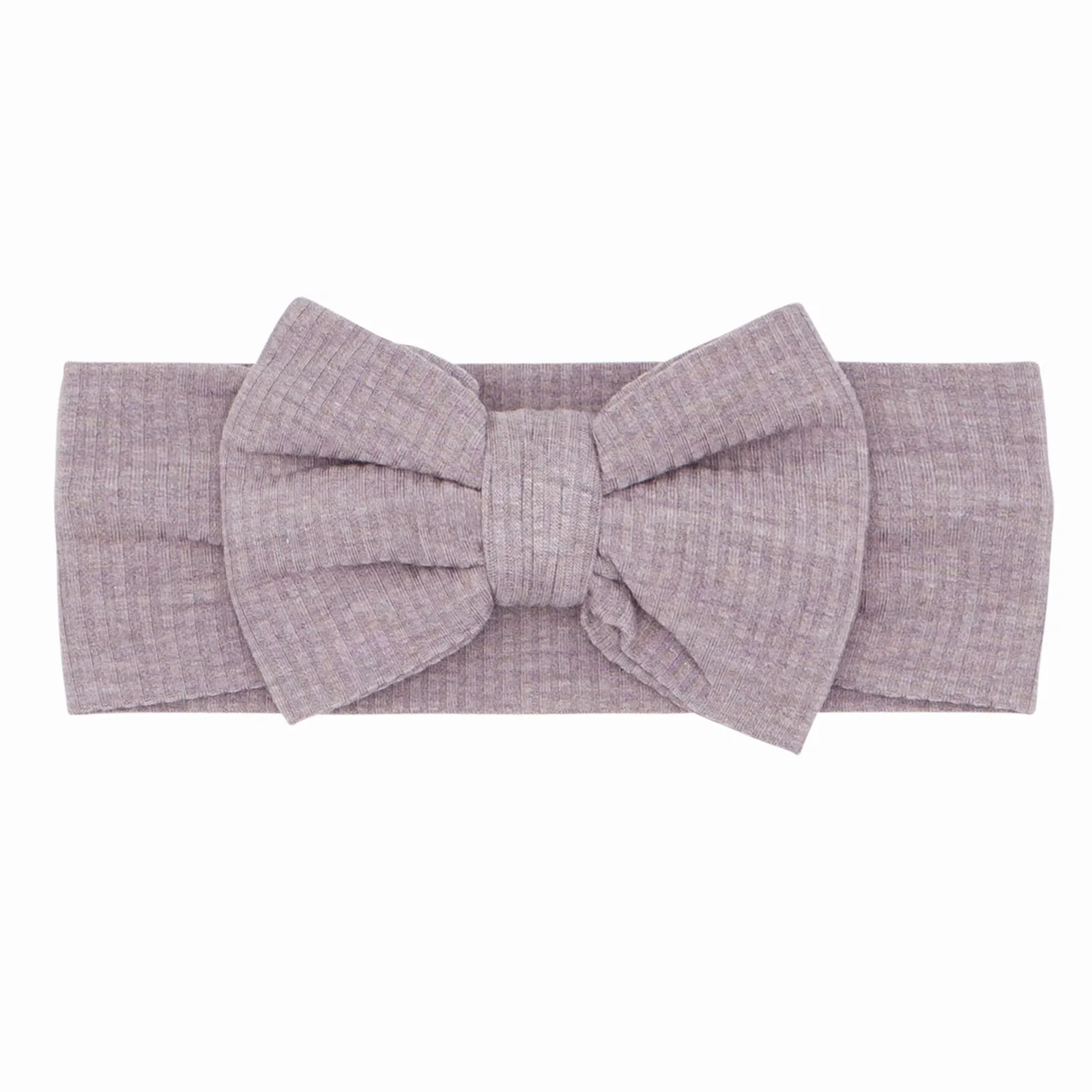 Heather Smokey Lavender Ribbed Luxe Bow Headband