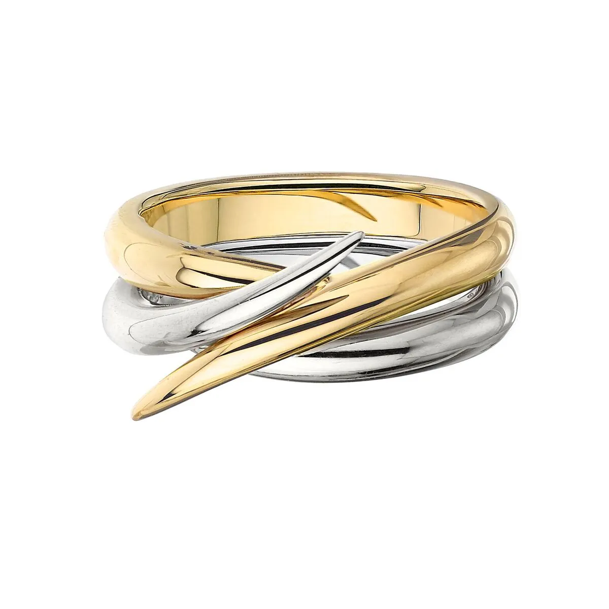 Interlocking Duo Ring - 18ct White and Yellow Gold