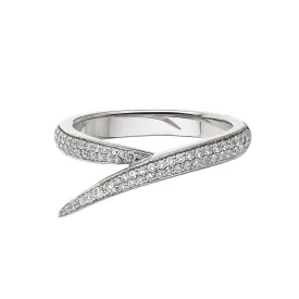 Interlocking Single Ring - 18ct White Gold & Diamond