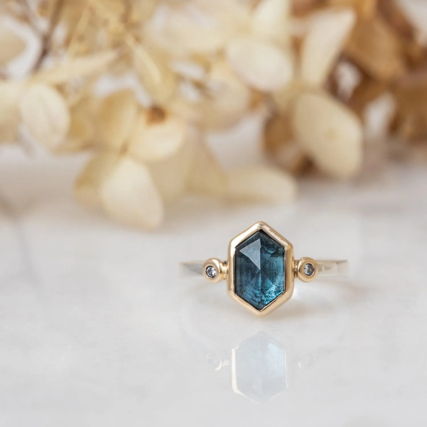 Jemma - London Blue Hexagon Ring