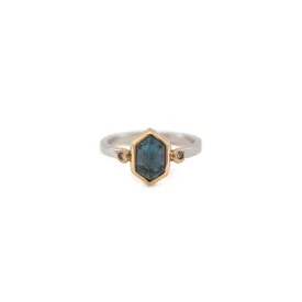 Jemma - London Blue Hexagon Ring