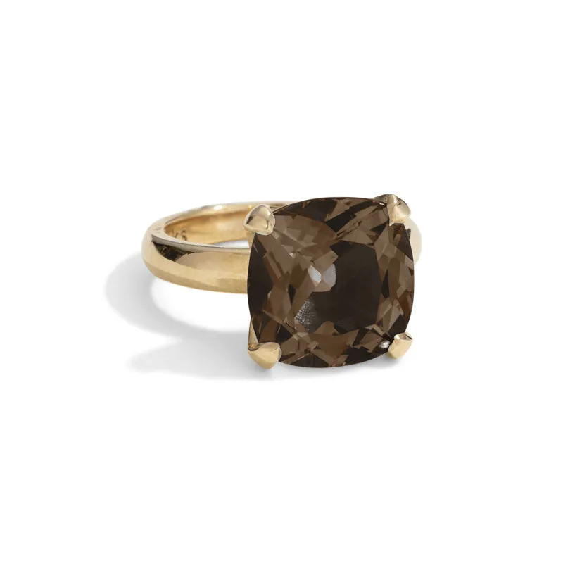 Kara Ring, Smokey Quartz, Gold