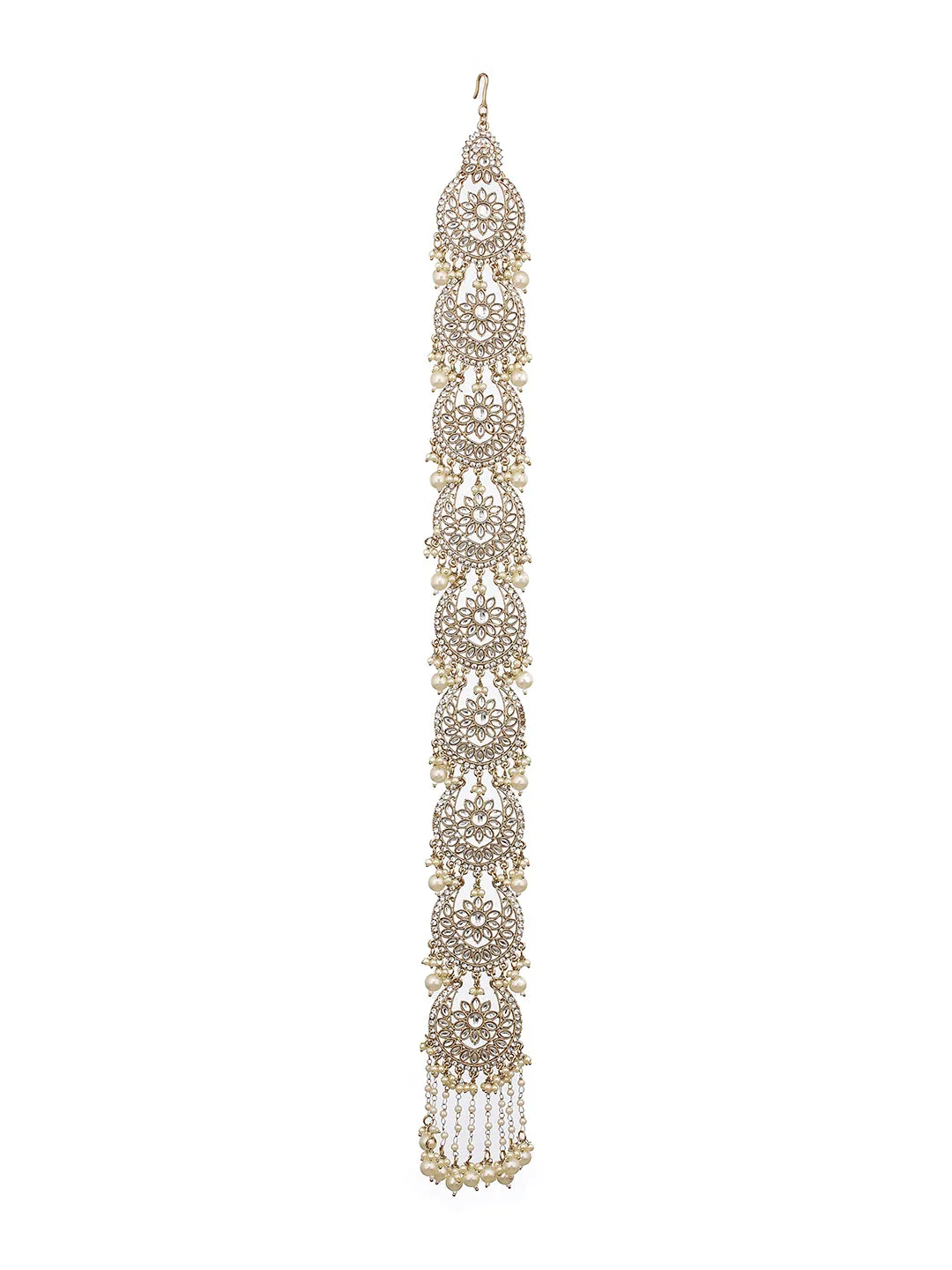 Kundan Studded & Pearl Beaded Embellished Choti Hair Accessories