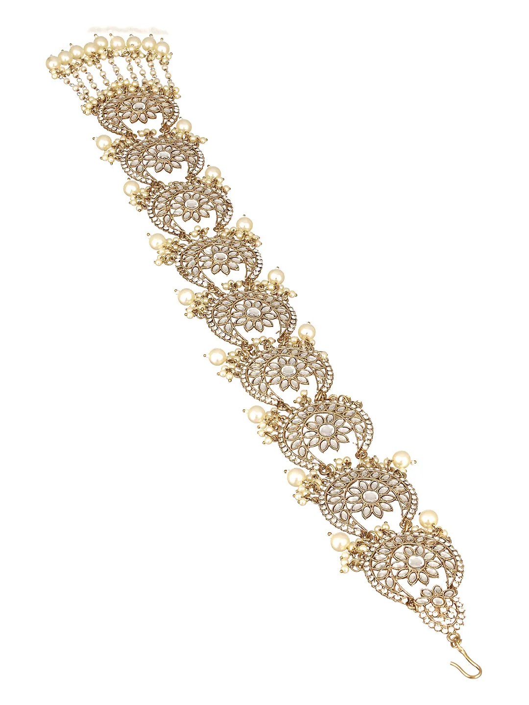 Kundan Studded & Pearl Beaded Embellished Choti Hair Accessories