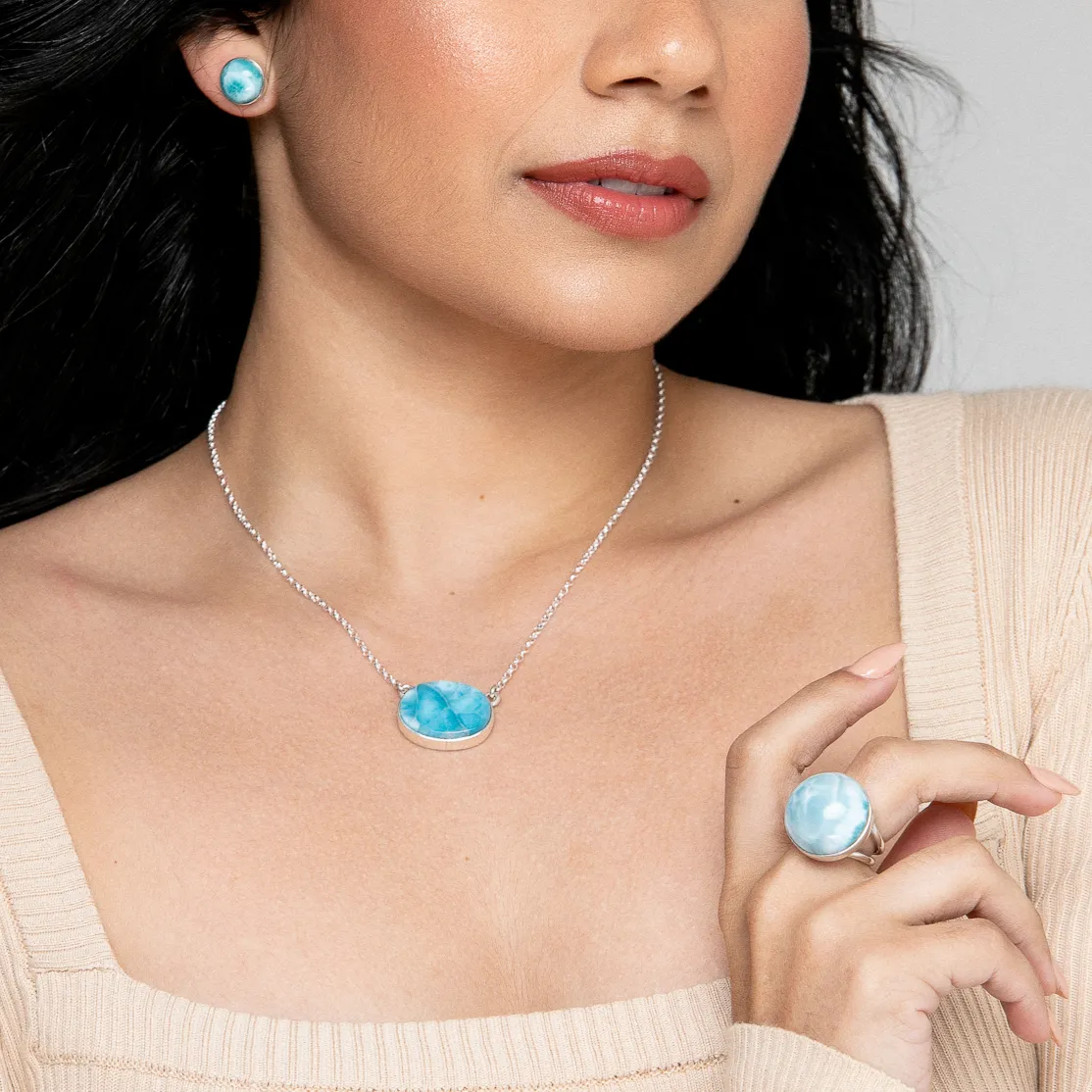 Larimar Oval Necklace