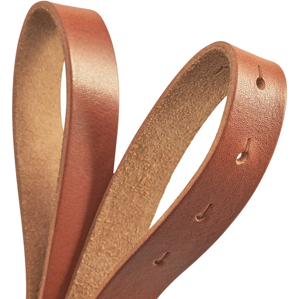 Leather belt with beautiful buckle / 15492 - Cognac