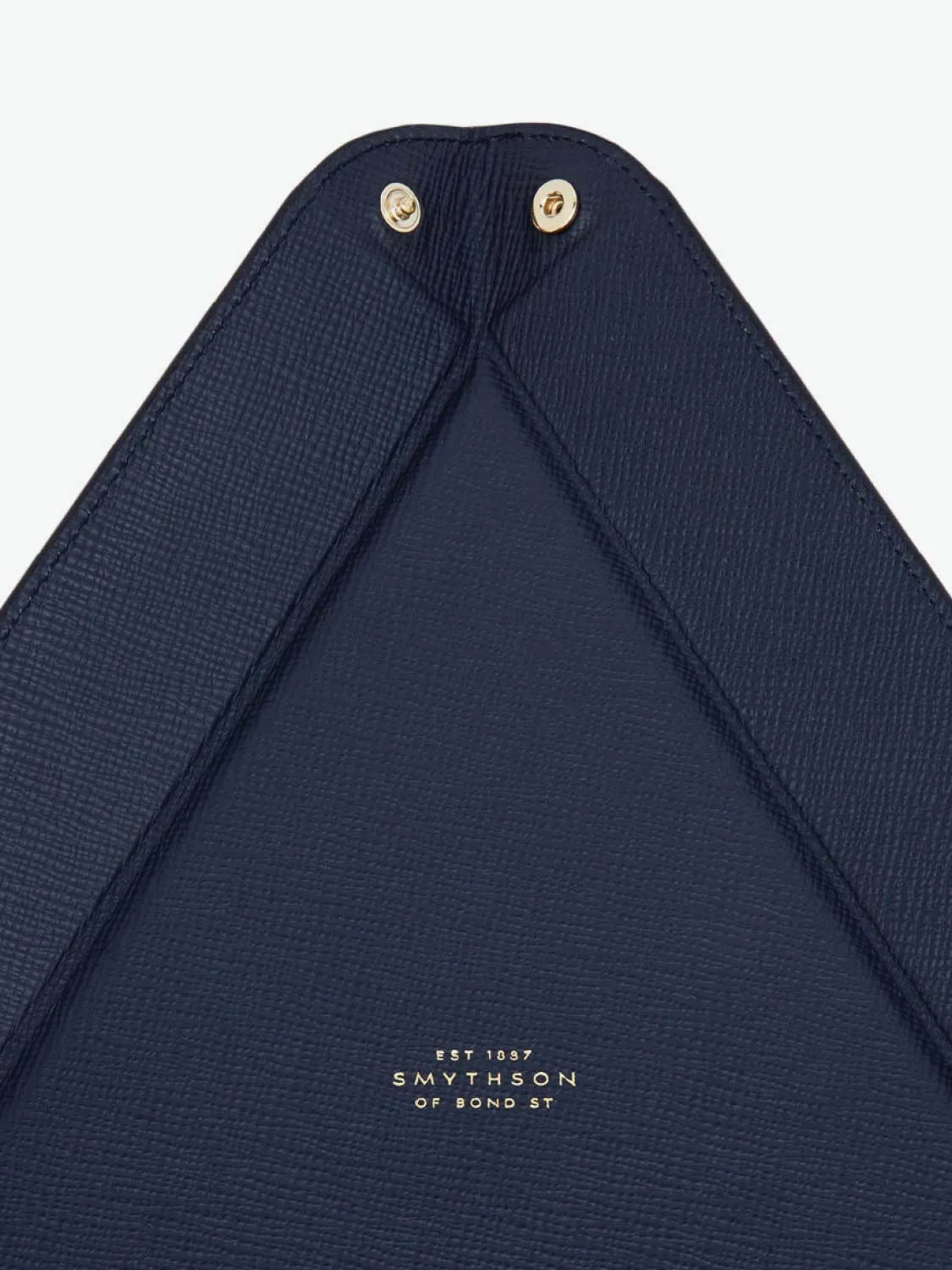 Leather Large Triangle Trinket Tray Navy