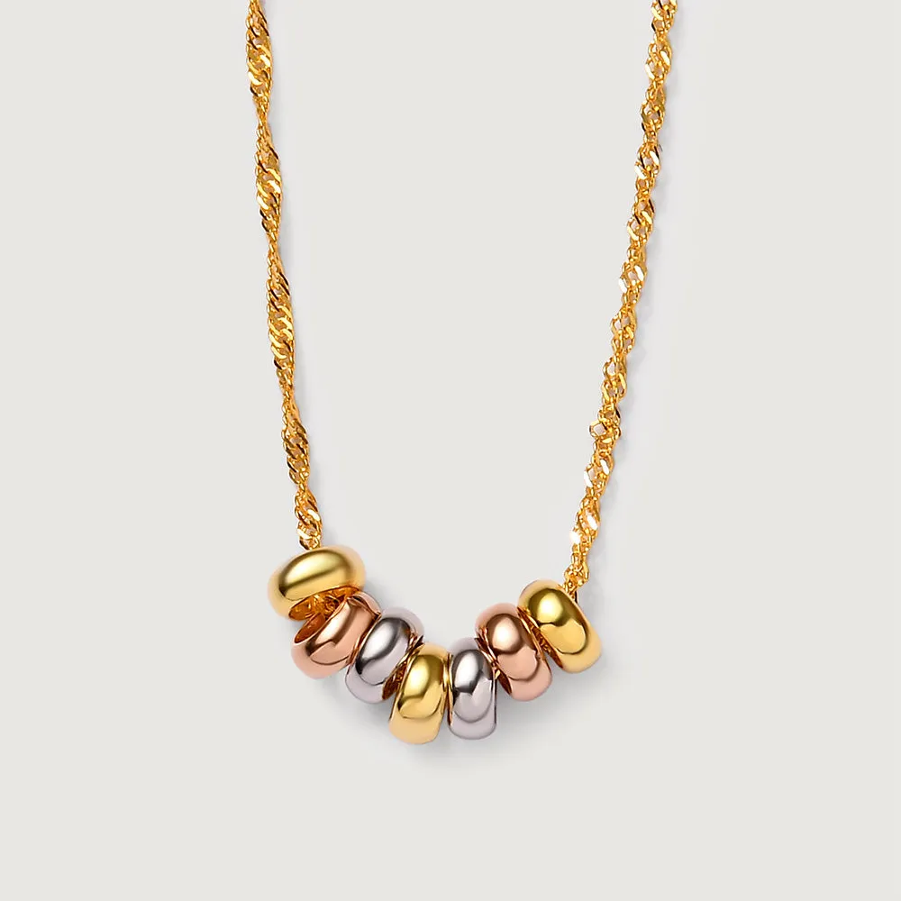 Lucky Rings Triple 9K Gold Chain Necklace