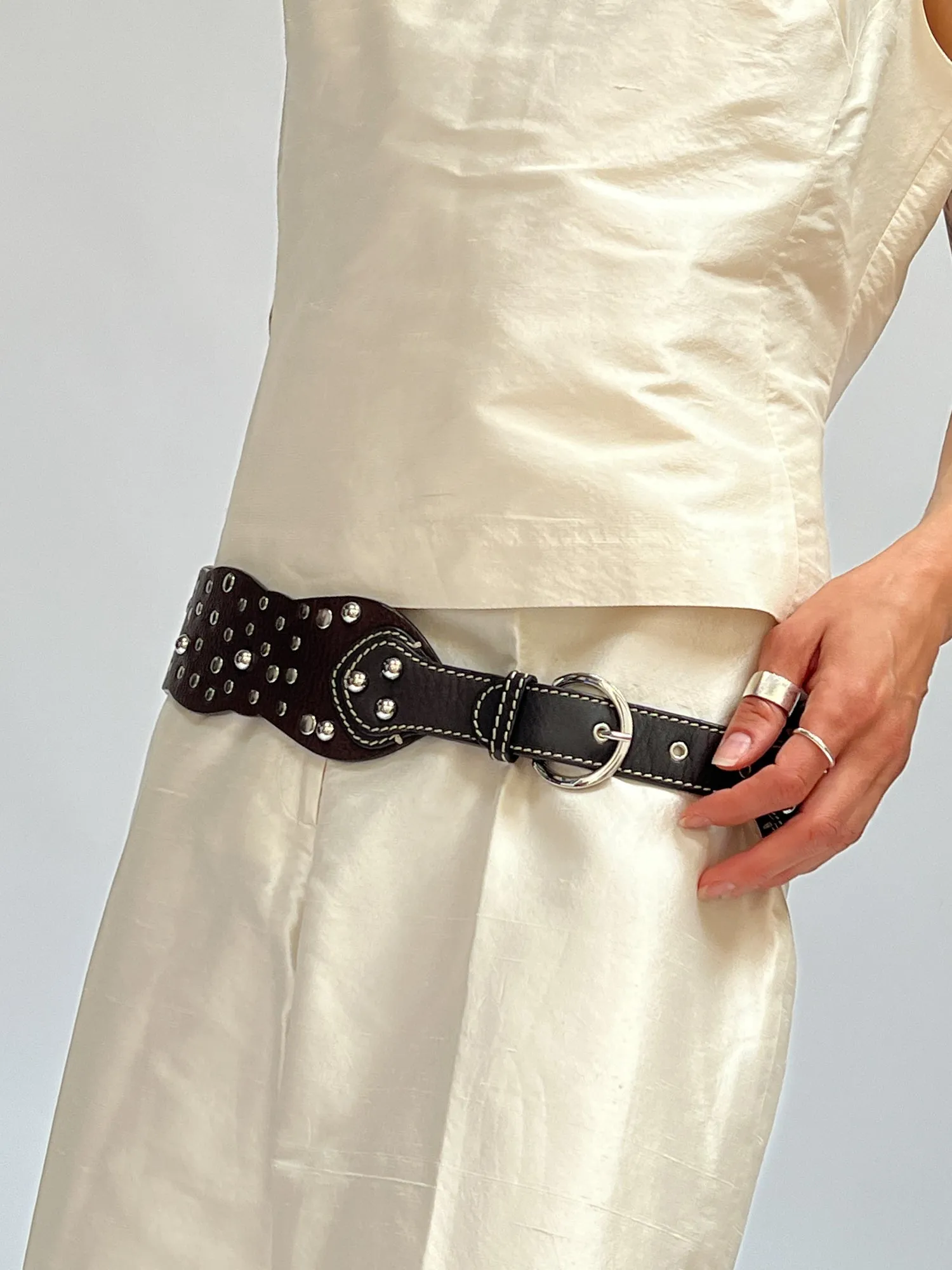 MaxMara Studded Wide Belt (S)