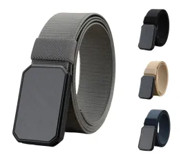 Men's Stretch Nylon Magnetic Metal Buckle Belt Elastic Jeans Belt