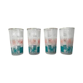 Mid-Century Atomic Star & Snowflake Glasses (Set of 4)