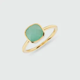 Mondello Aqua Chalcedony Gold Vermeil Ring