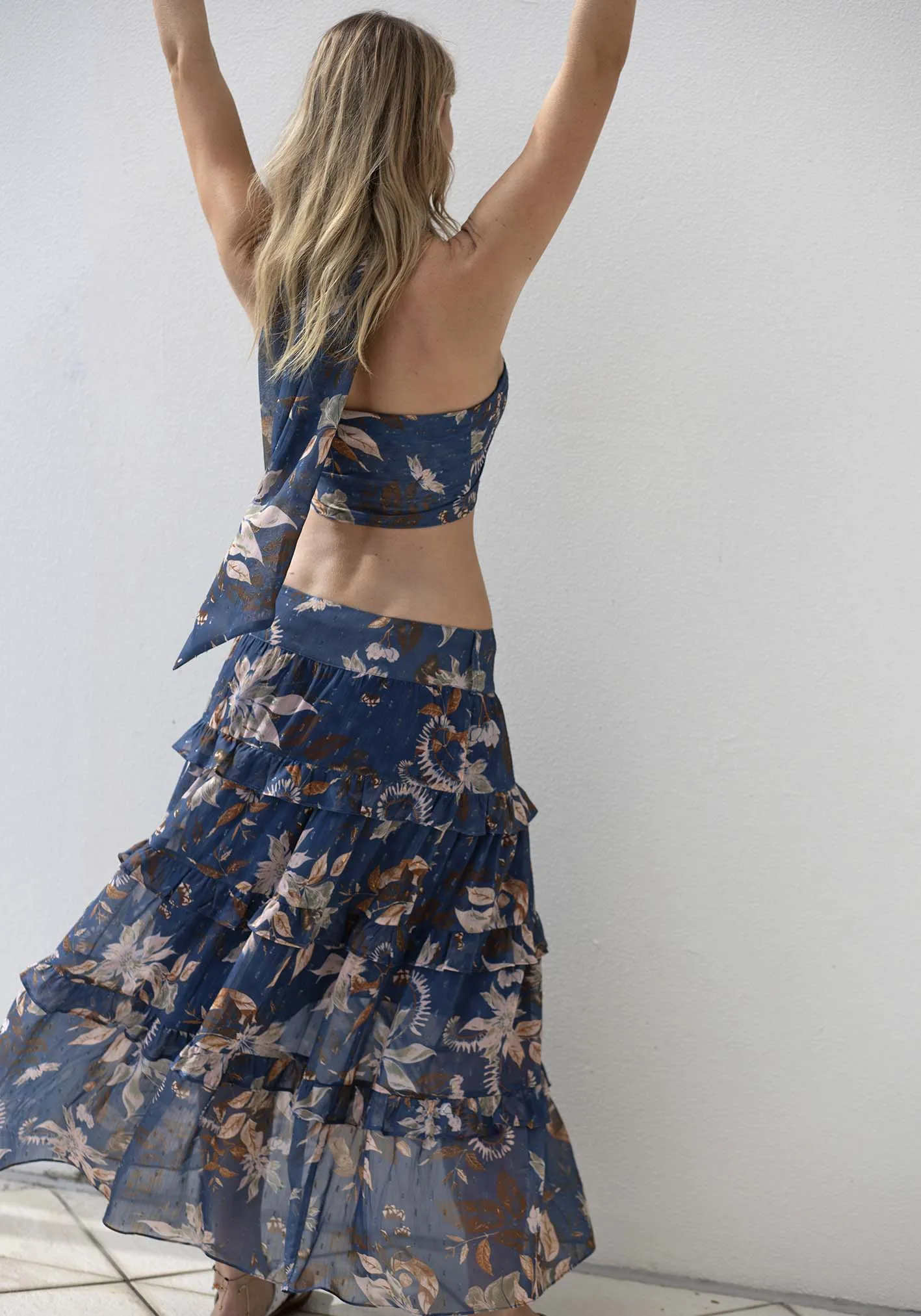 Moonflower Tiered Frill Maxi Skirt