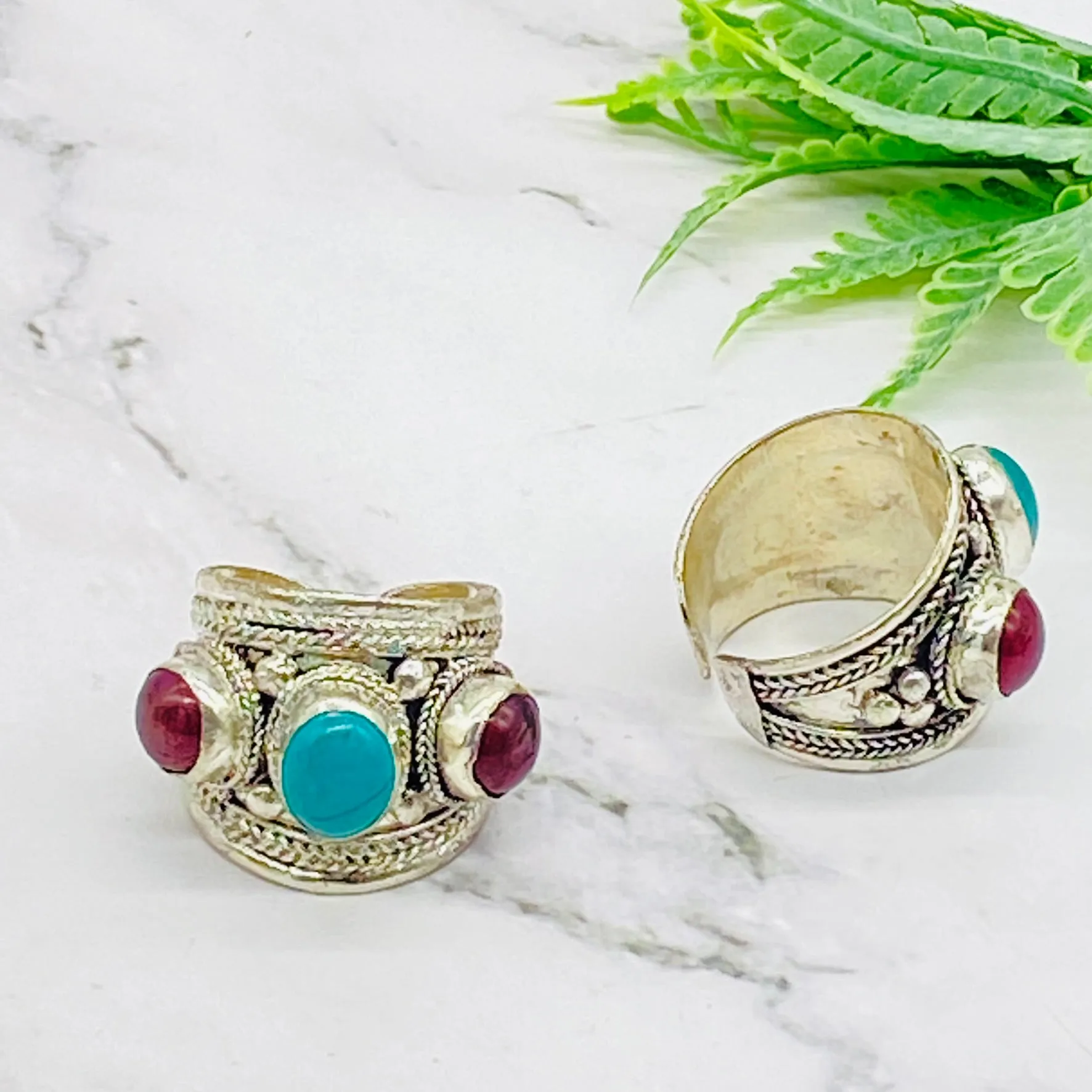 Multistone Stackable Rings, Handmade Jewelry, Crystal Rings, Vintage Style Rings, Adjustable Gemstone Rings, Unisex Statement Rings