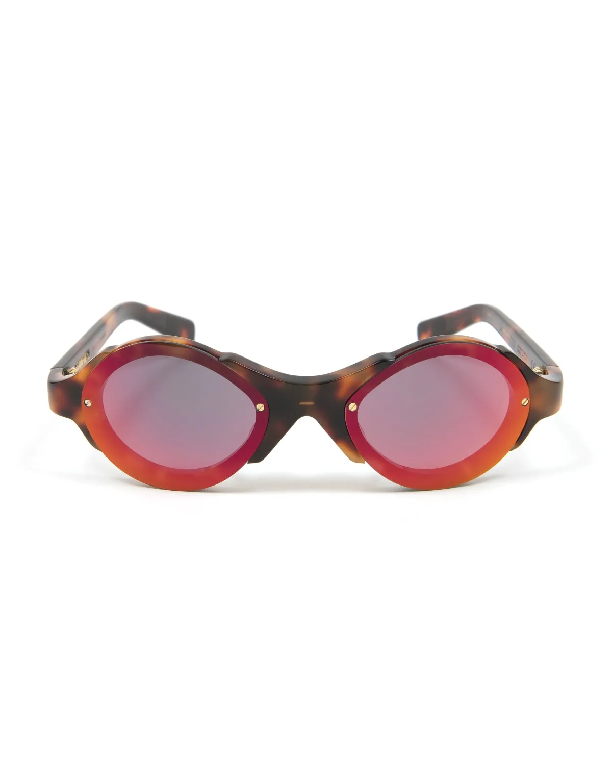 Brown Tortoise Mutant Post Modern Primitive Eye Protection with Red Reflective Lenses