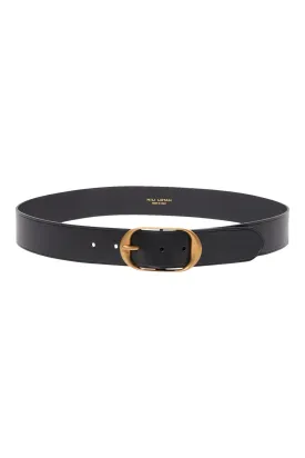 Nili Lotan Designer Black Belt with Antique Brass Detailing