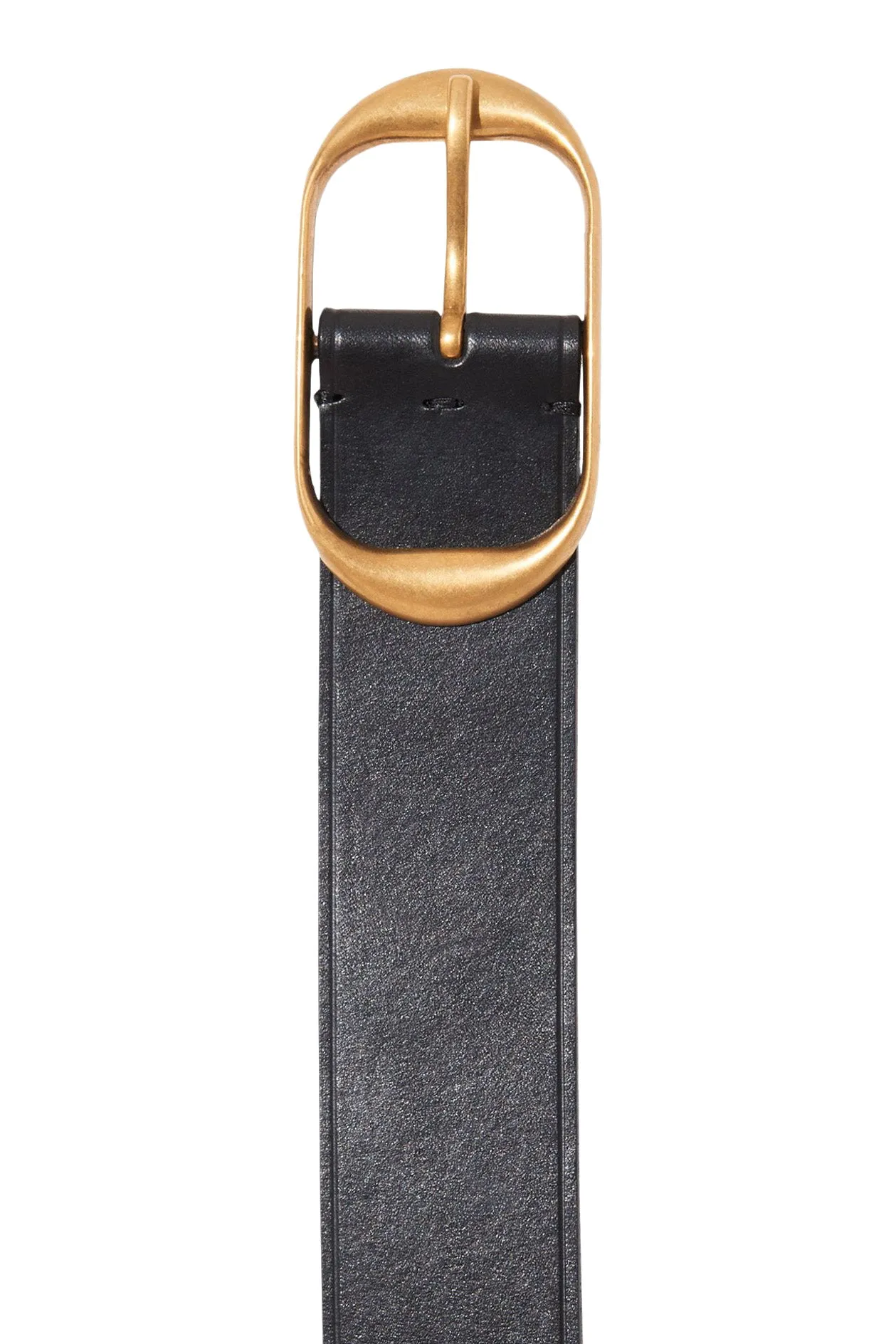 Nili Lotan Designer Black Belt with Antique Brass Detailing