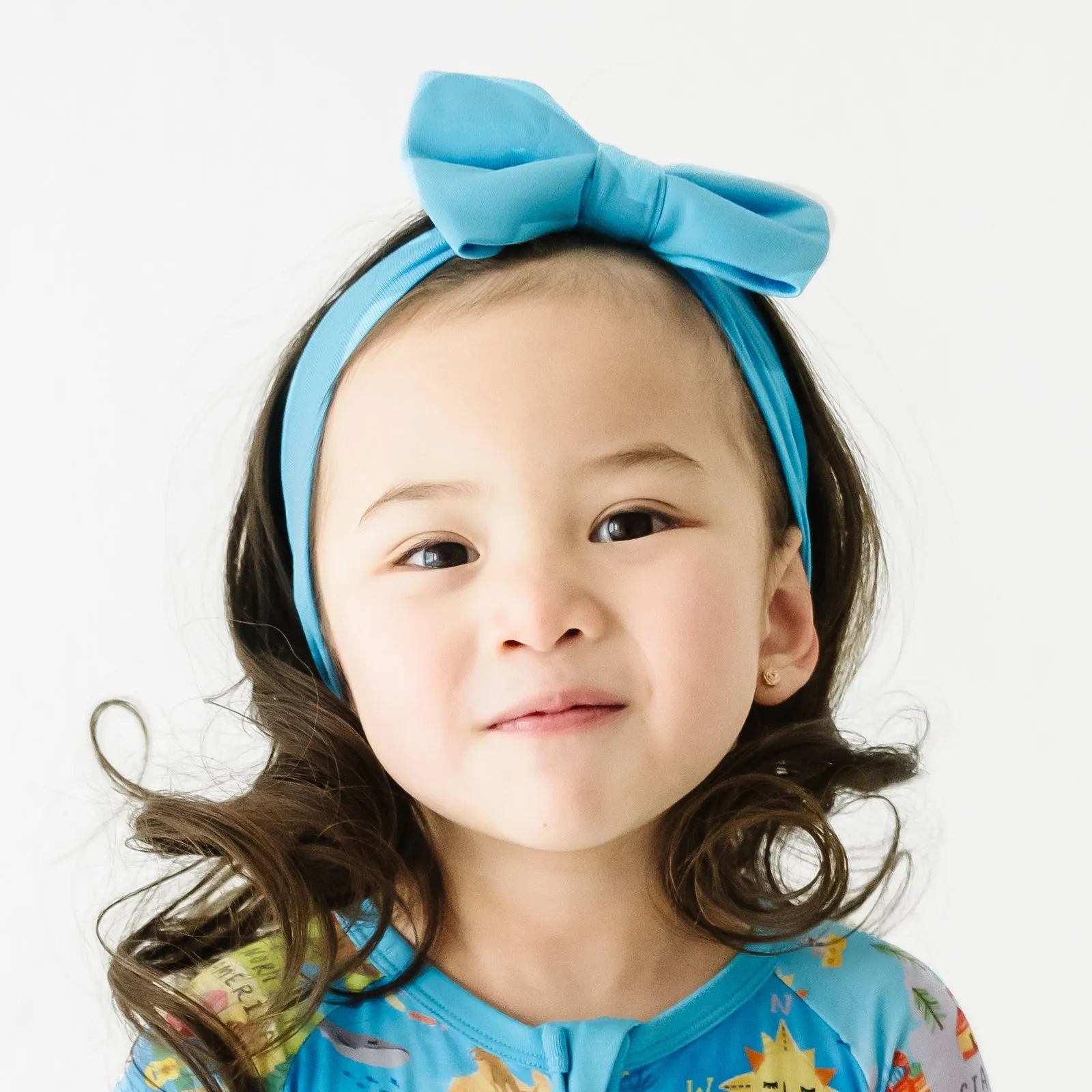 Ocean Blue Luxe Bow Headband