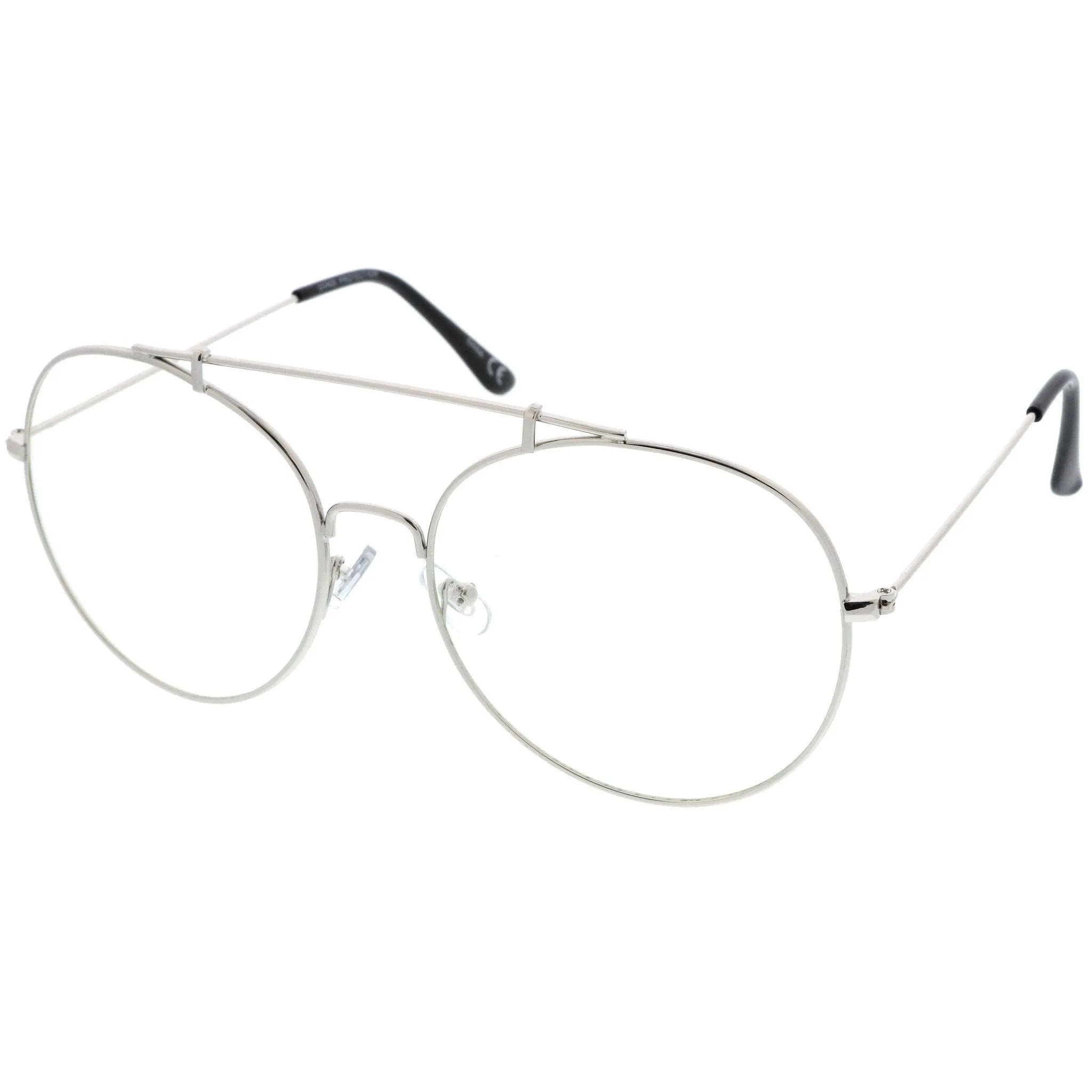 Oversize Euro Dapper Round Clear Lens Glasses