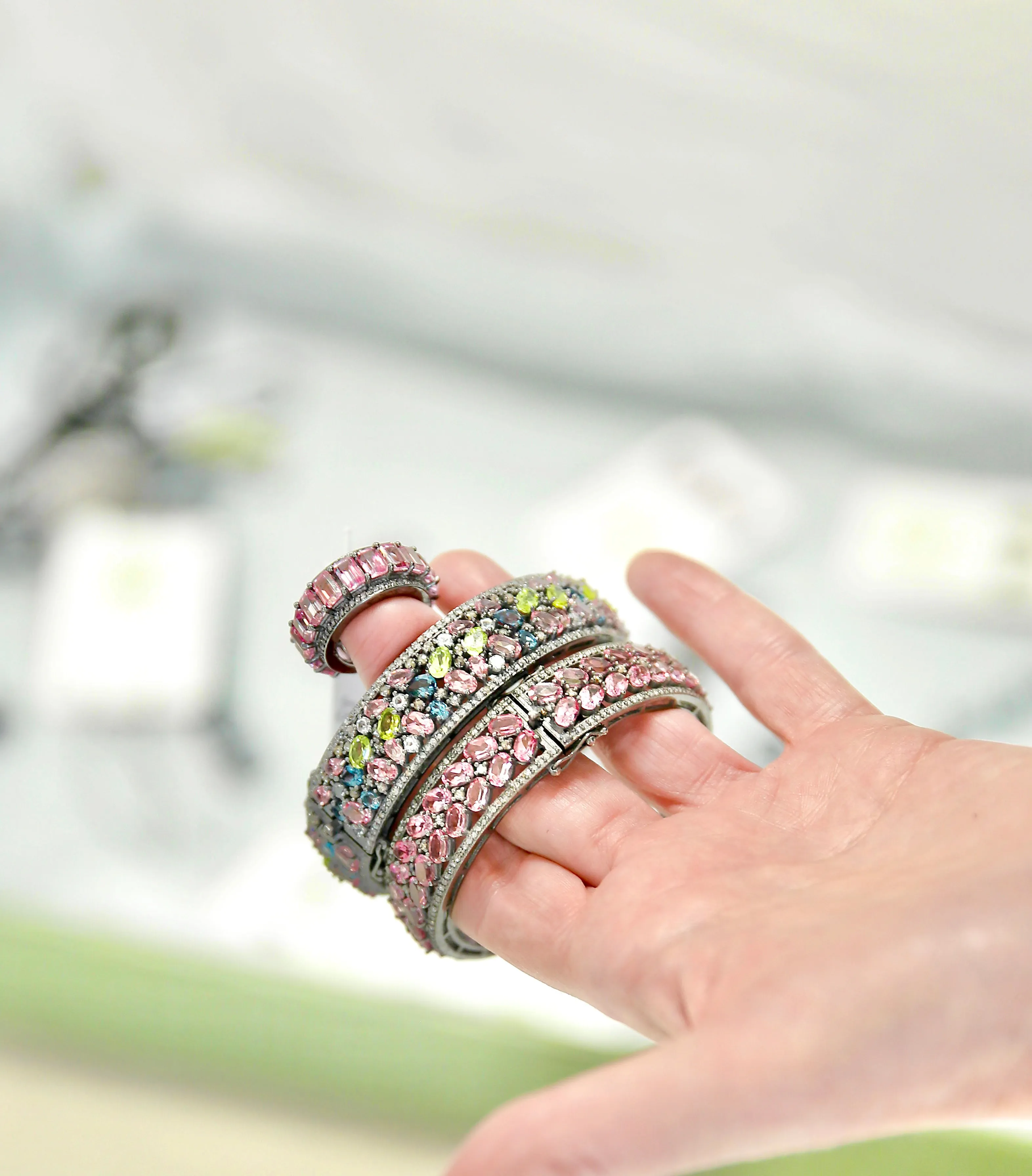 Pave Diamond and Gemstone Bands (Smaller Version) |  Colors