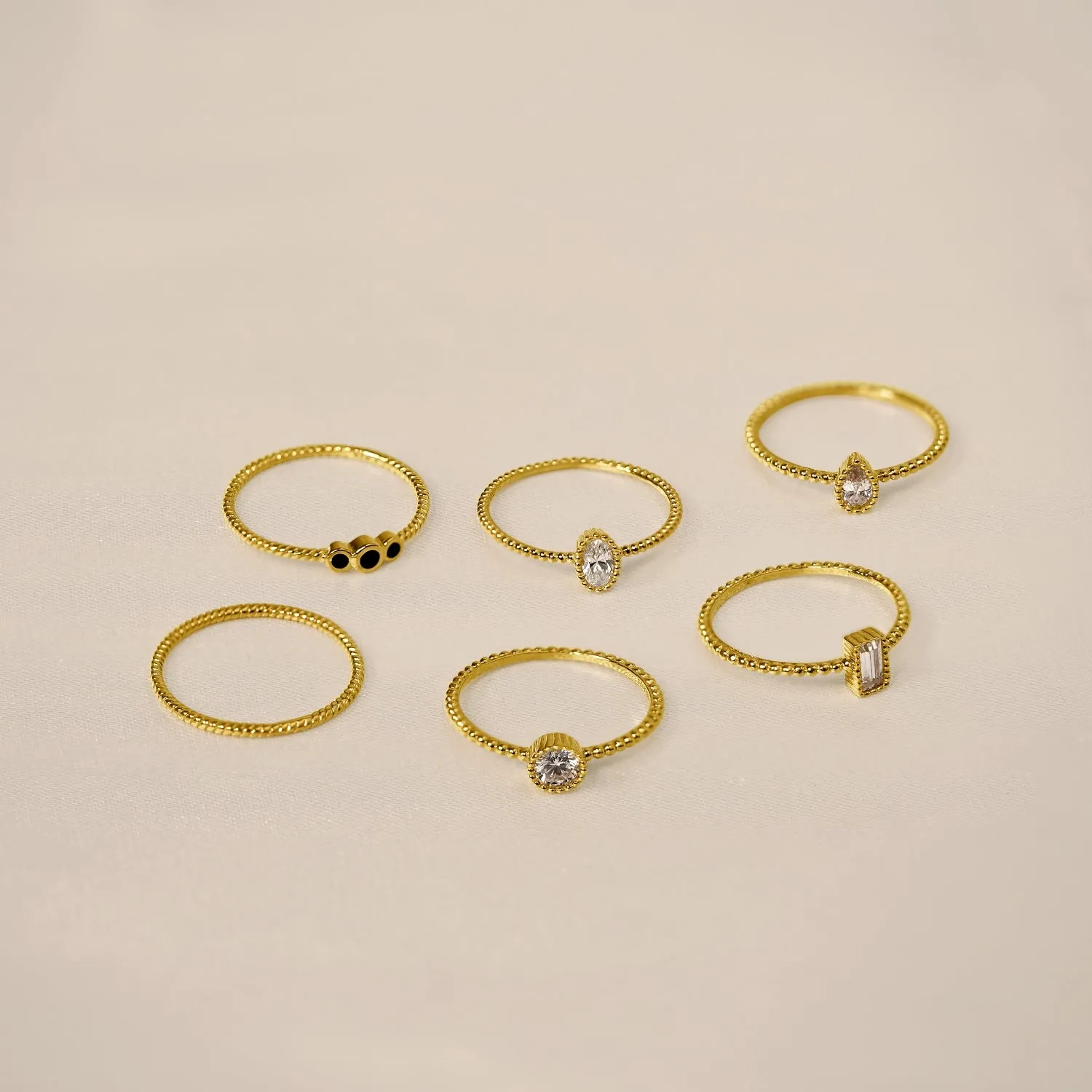 Pear Shape Solitaire Stacking Ring