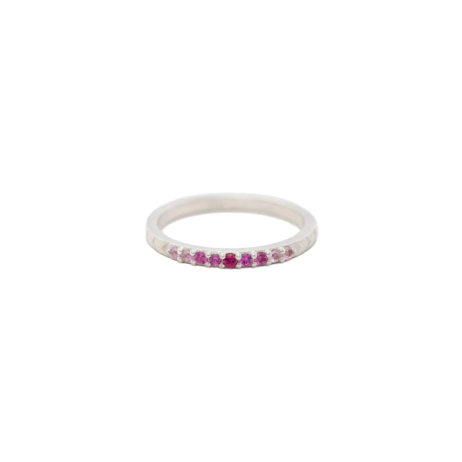 Pink Sapphire Silver Band