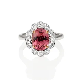 Pink Tourmaline & Diamond Ring