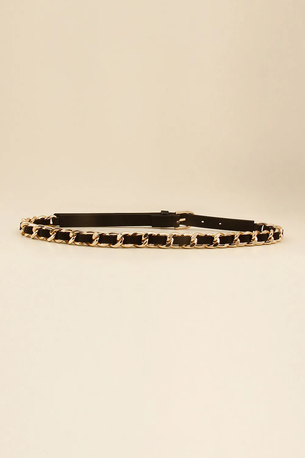 PU Chain Skinny Belt