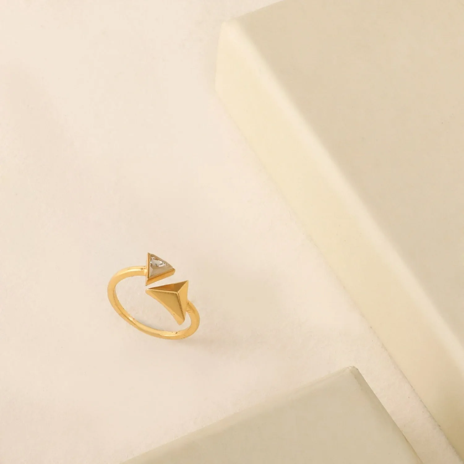 Pyramid Dainty Silver Finger Ring