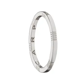 "Carpe Diem" Striped Poesy Sterling Silver Stackable Ring