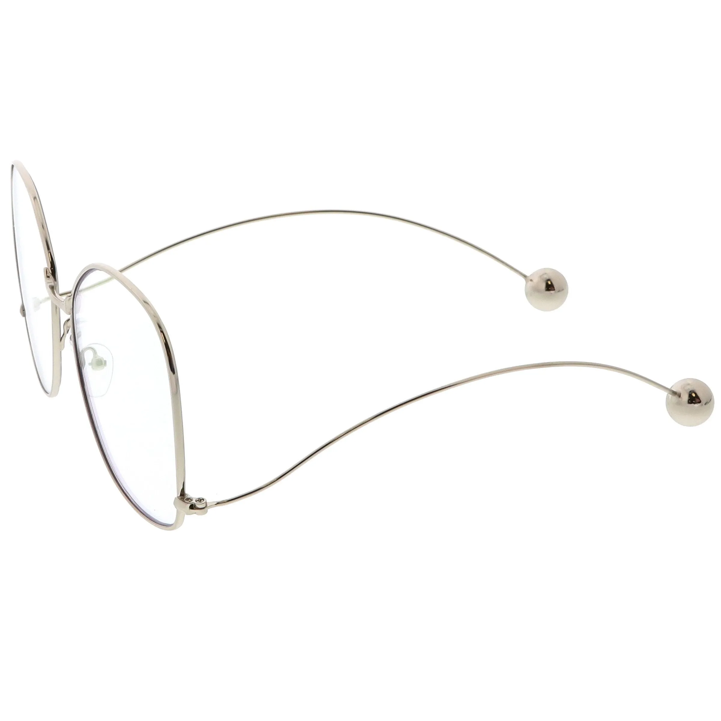 Retro 1970's Fashion Oversize Butterfly Clear Lens Glasses