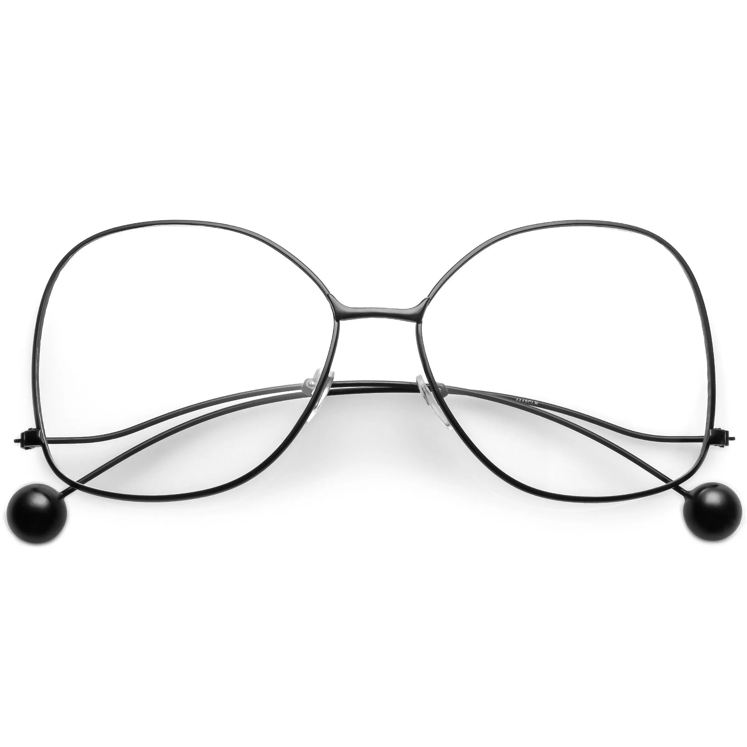 Retro 1970's Fashion Oversize Butterfly Clear Lens Glasses