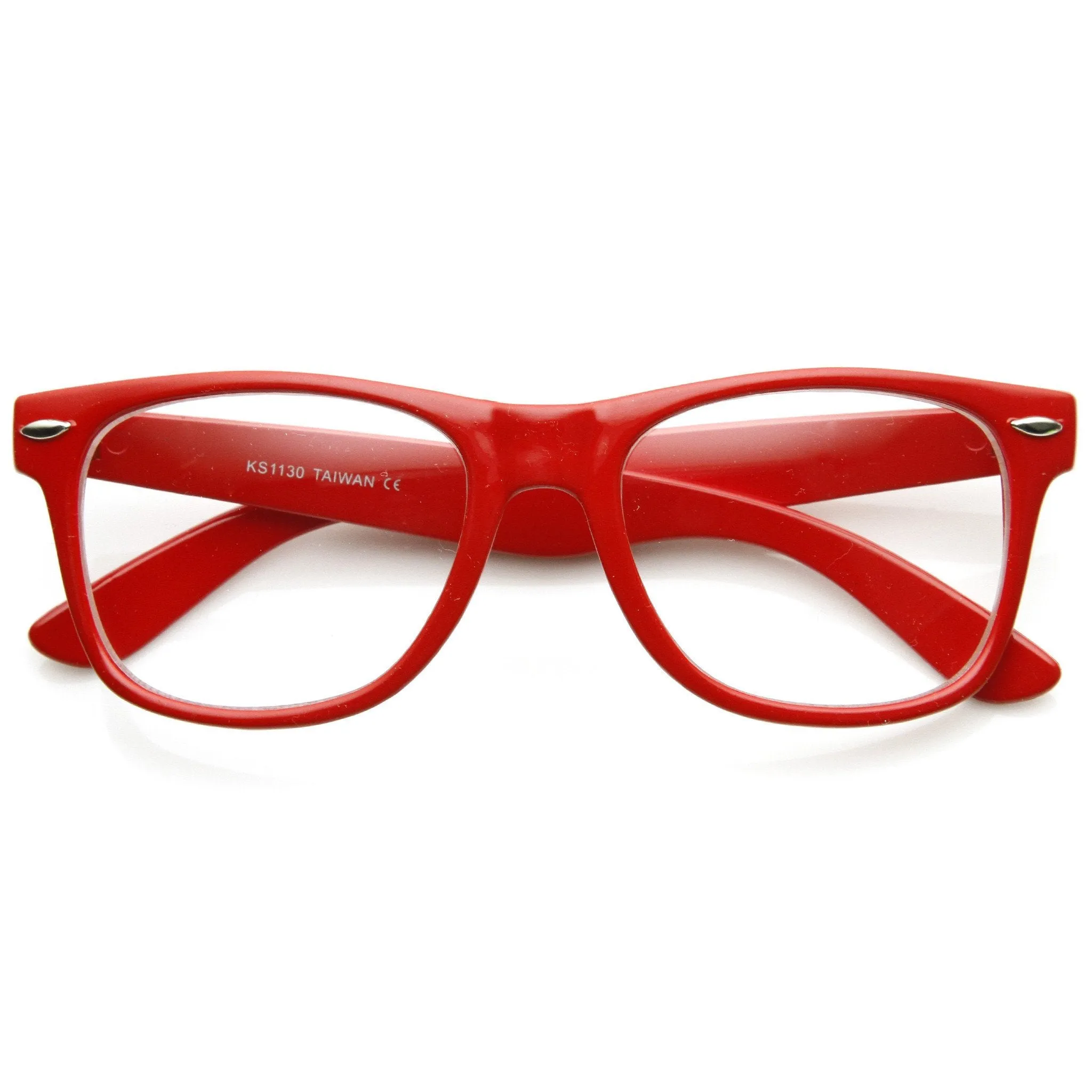 Retro Colorize Frame Clear Lens Horned Rim Glasses