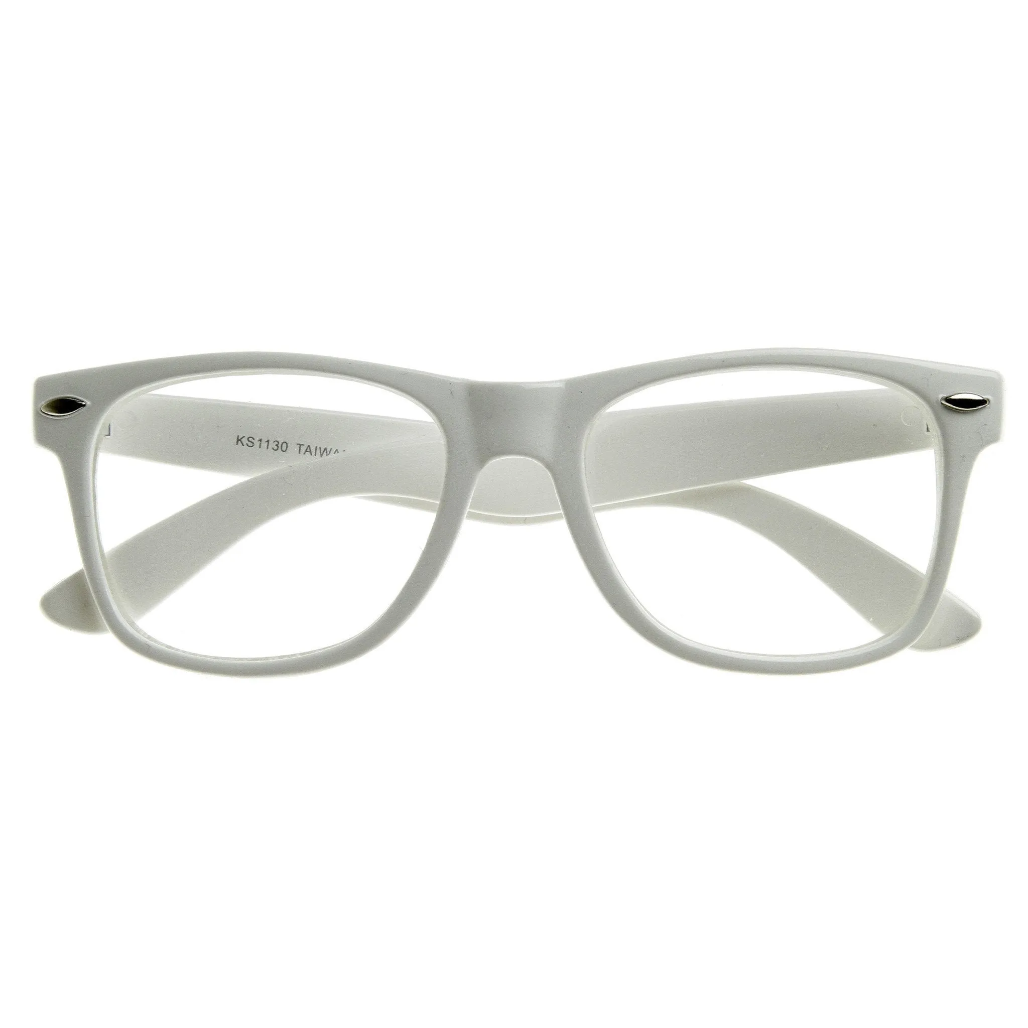 Retro Colorize Frame Clear Lens Horned Rim Glasses