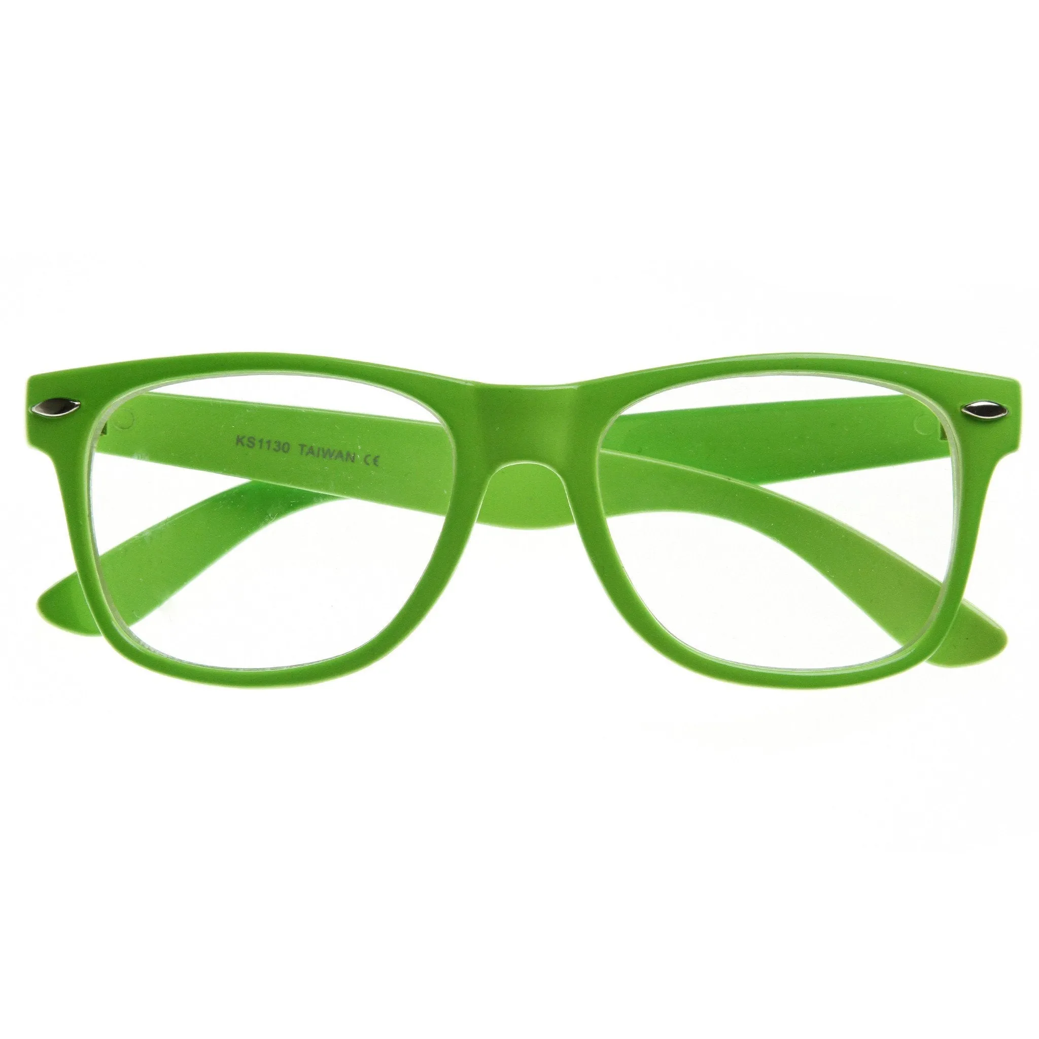 Retro Colorize Frame Clear Lens Horned Rim Glasses